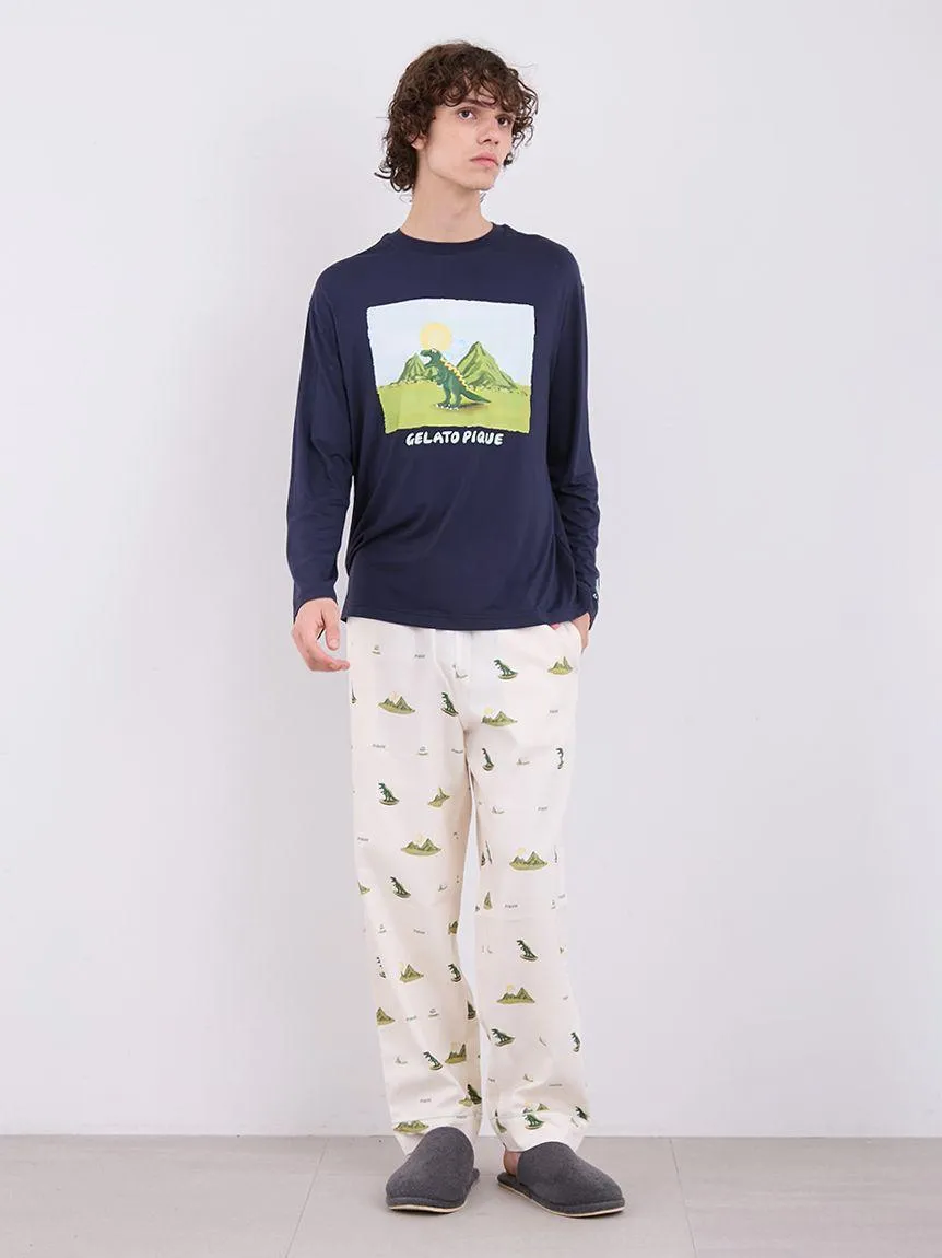 MEN'S Dinosaur One-point Long Sleeve T-shirt gallery 2