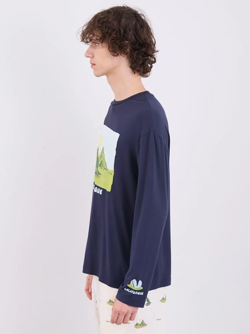 MEN'S Dinosaur One-point Long Sleeve T-shirt gallery 4