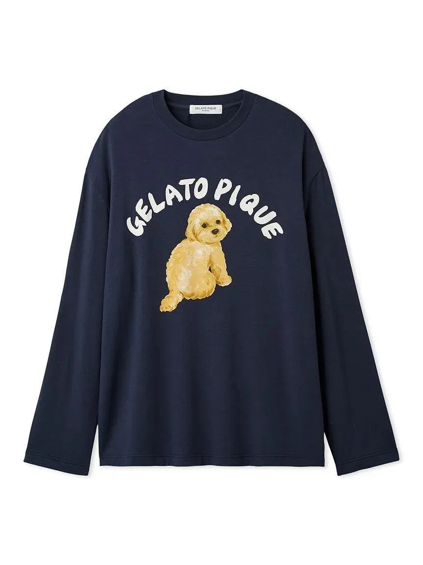 Men's DOG One-Point Print Long T-Shirt gallery 8