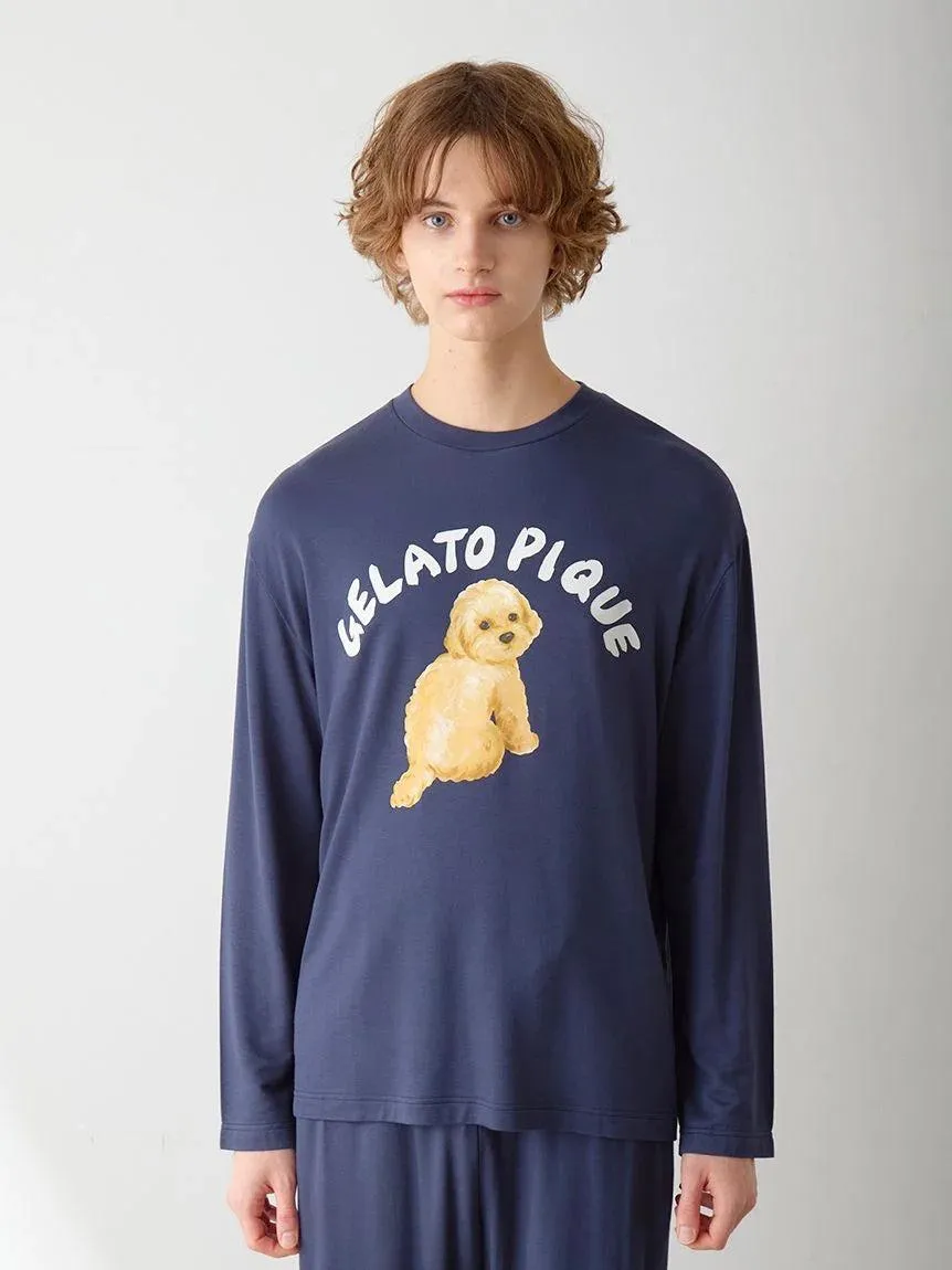 Men's DOG One-Point Print Long T-Shirt gallery 3