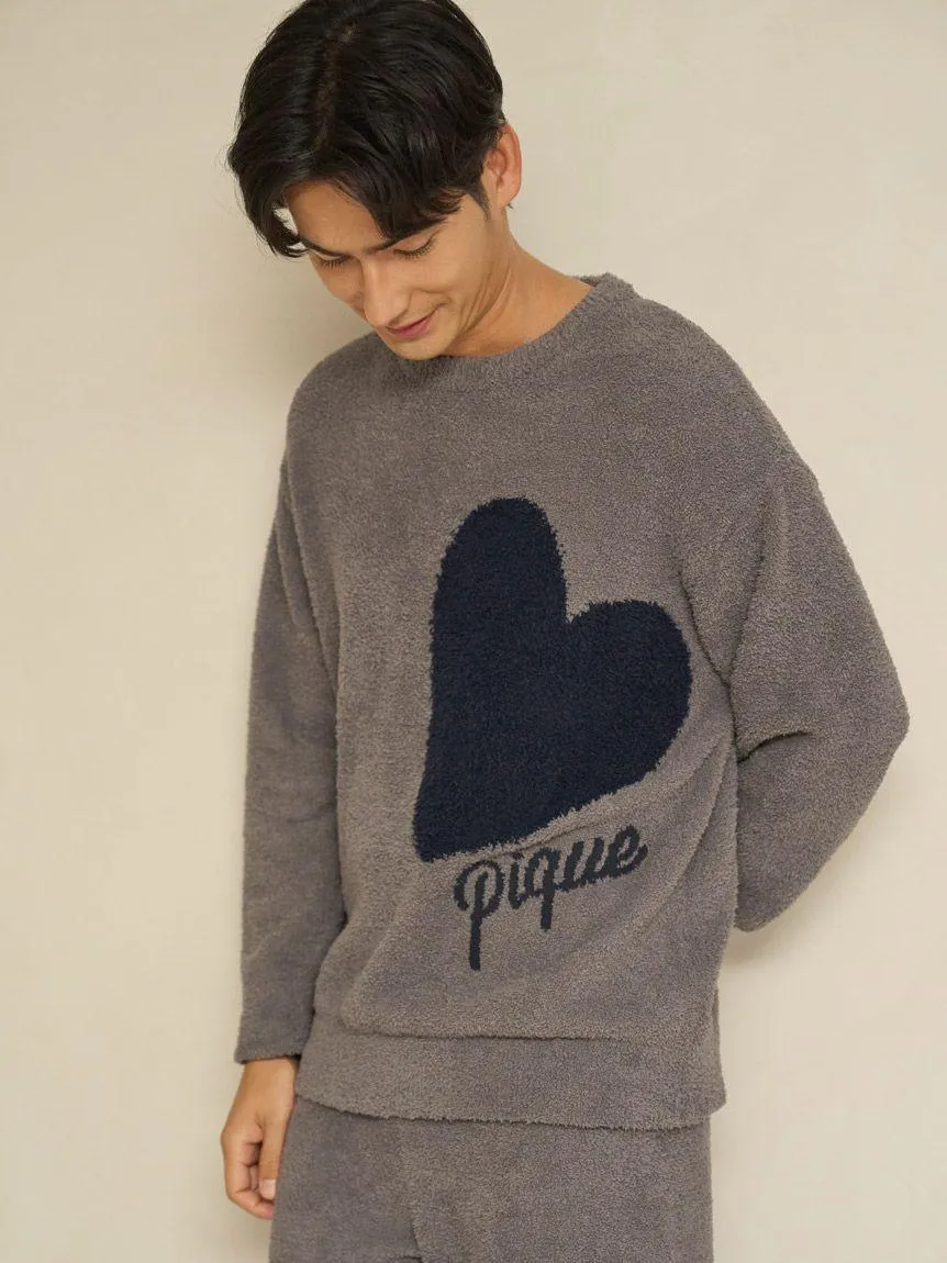 Mens Heart Jacquard Pullover & Long Pants Set gallery 5