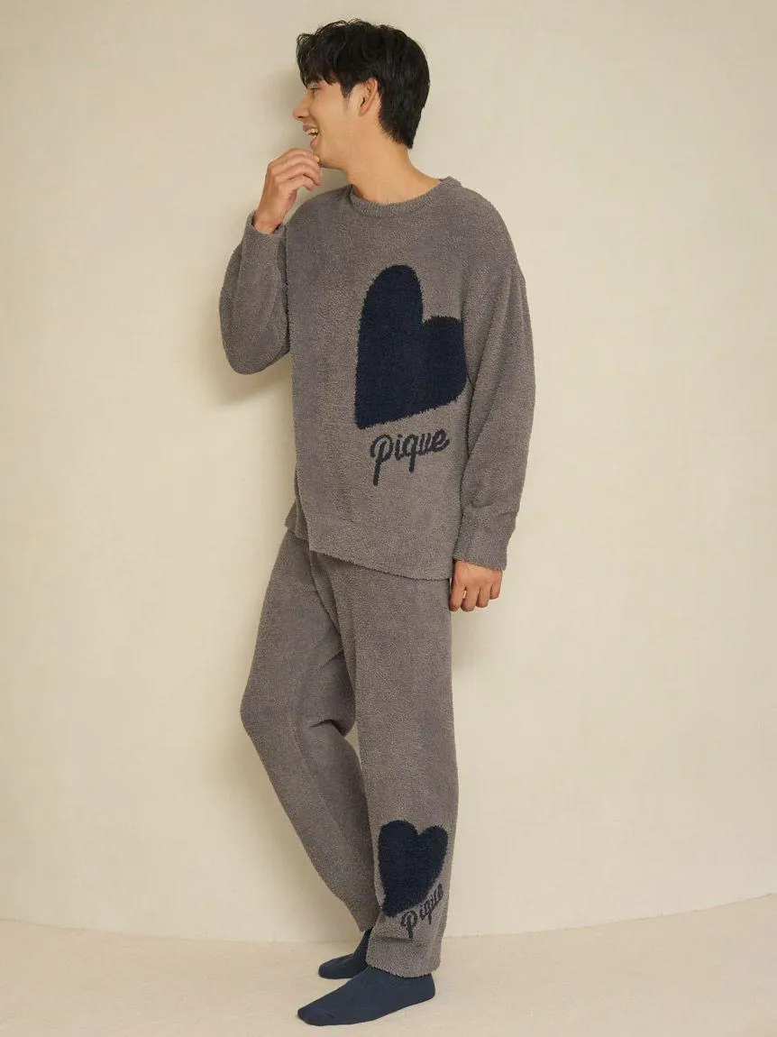 Mens Heart Jacquard Pullover & Long Pants Set gallery 8