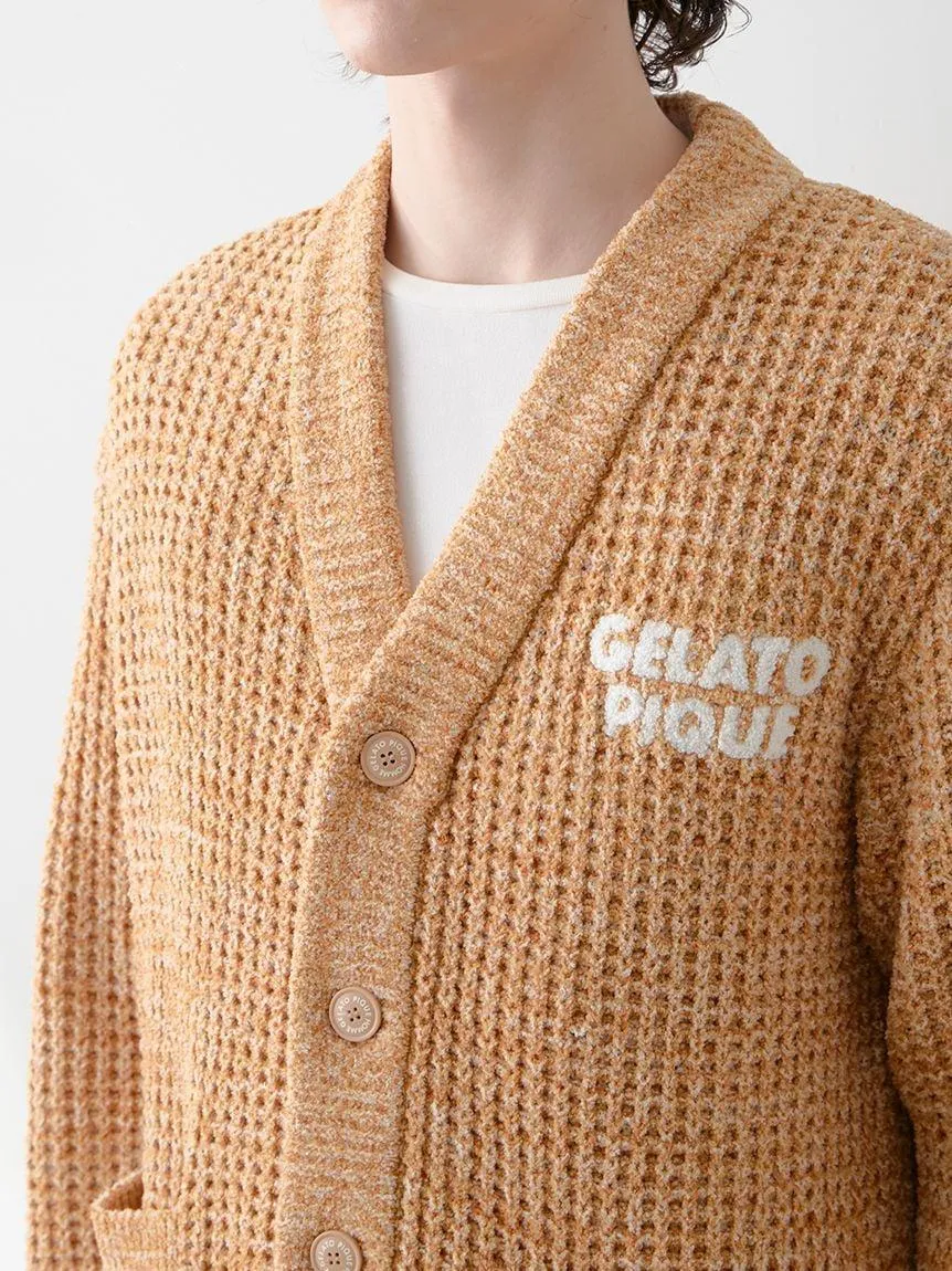 Mens Melange Waffle Knit Cardigan gallery 5