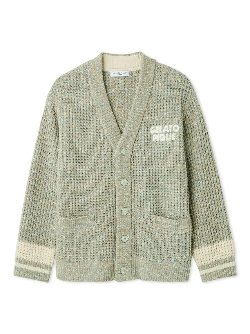 Mens Melange Waffle Knit Cardigan gallery 4