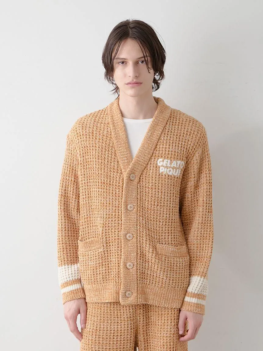 Mens Melange Waffle Knit Cardigan gallery 9