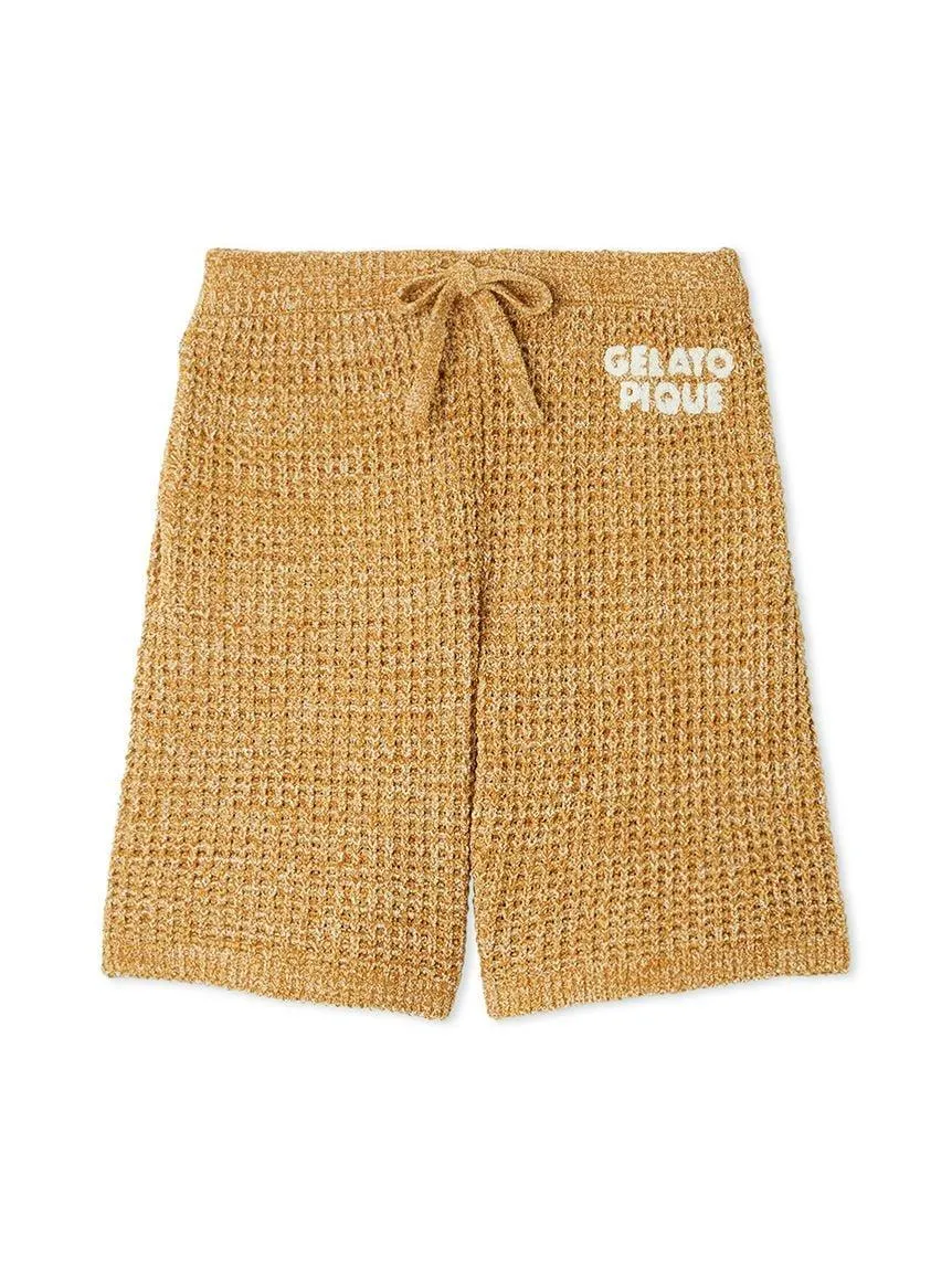 Mens Melange Waffle Knit Shorts