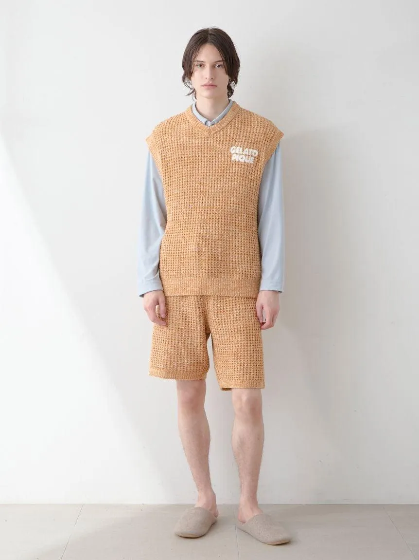 Mens Melange Waffle Knit Shorts gallery 5