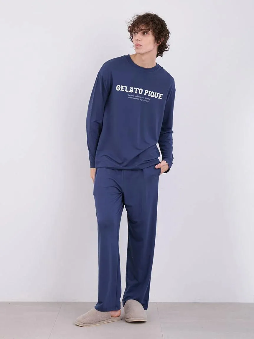 MEN'S Rayon Inlay Message Logo Long Sleeve T-shirt gallery 3