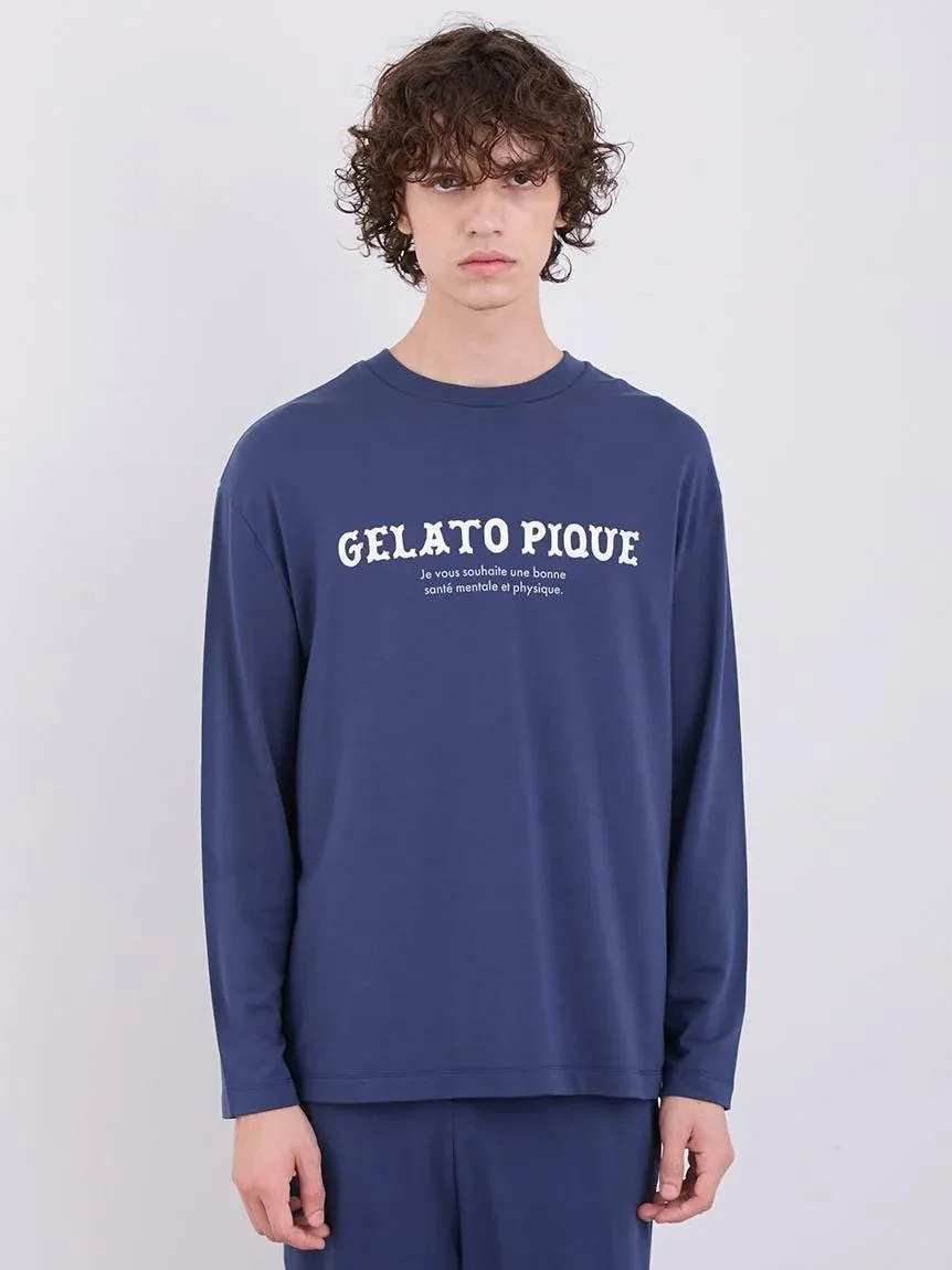 MEN'S Rayon Inlay Message Logo Long Sleeve T-shirt gallery 2