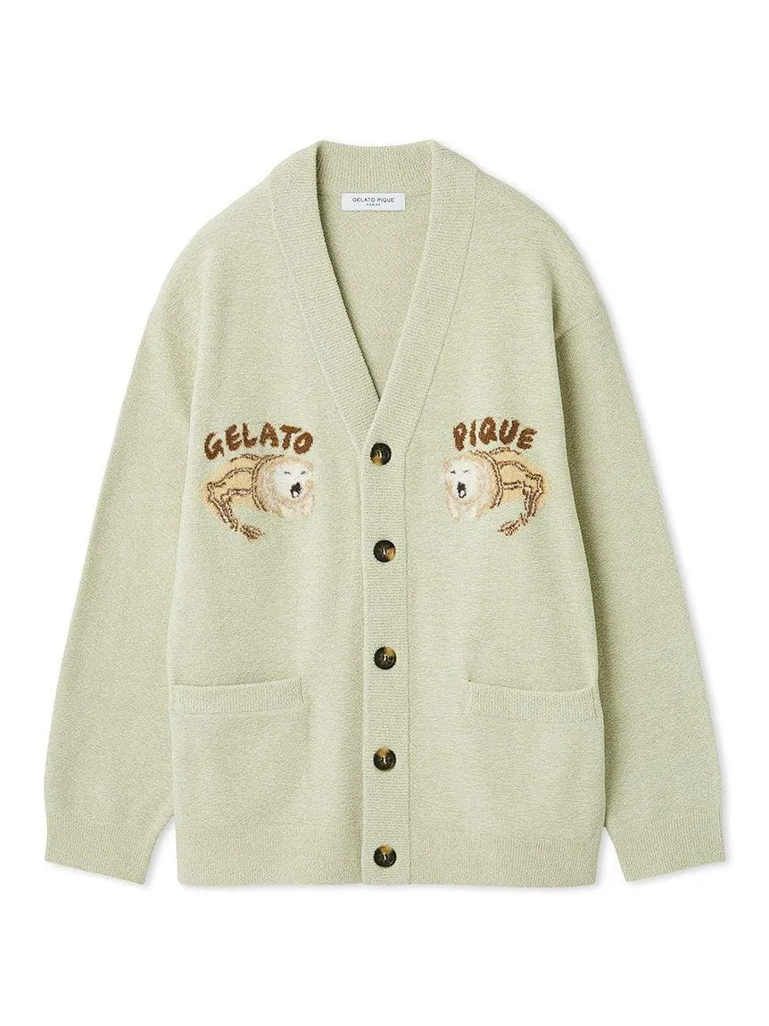 Mens Sleeping Cat Jacquard Cardigan gallery 5
