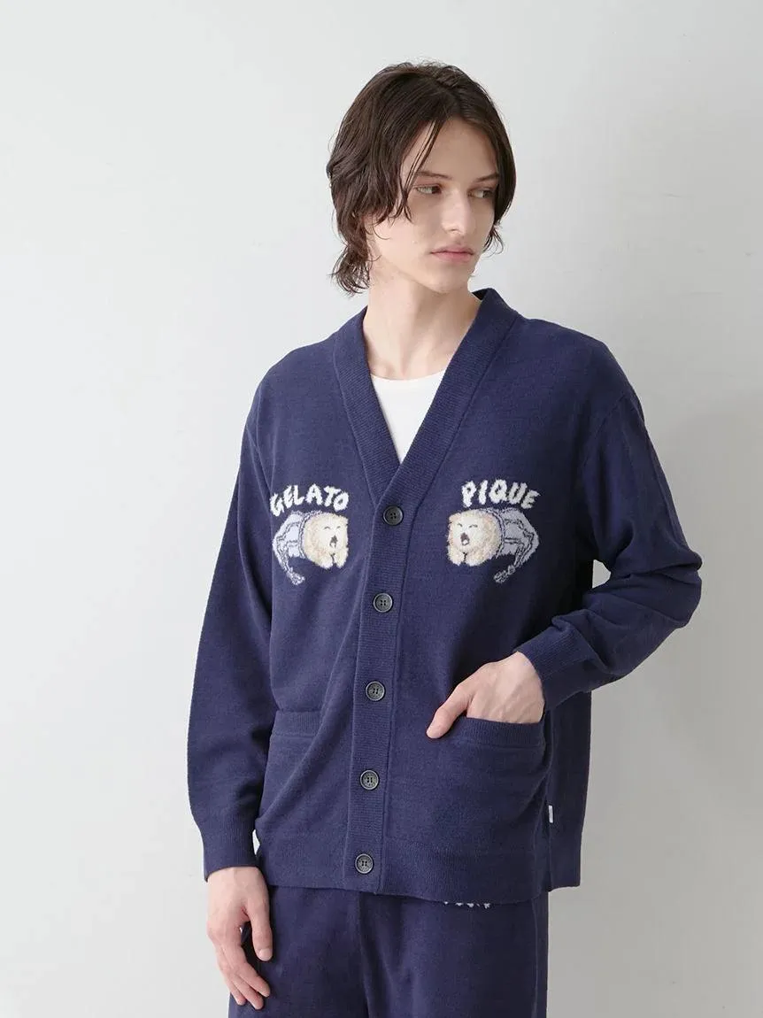 Mens Sleeping Cat Jacquard Cardigan gallery 9