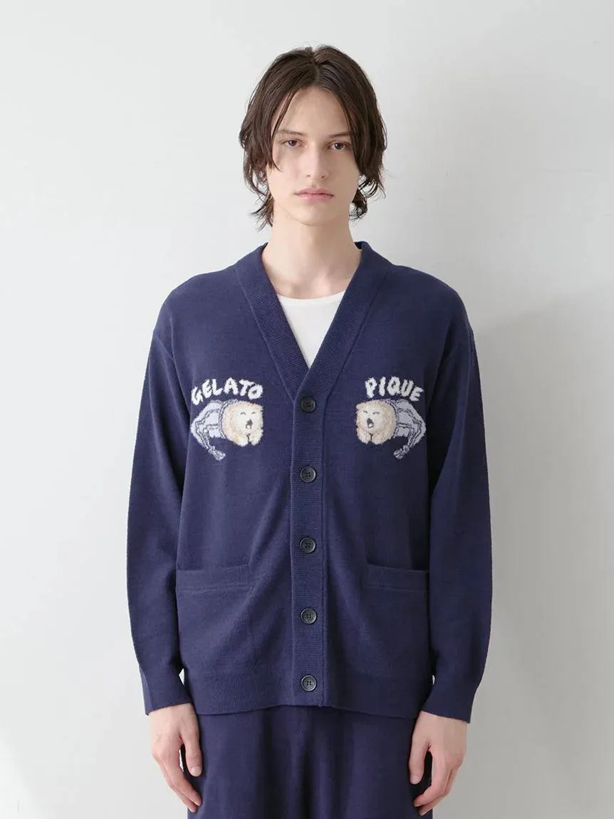 Mens Sleeping Cat Jacquard Cardigan gallery 1