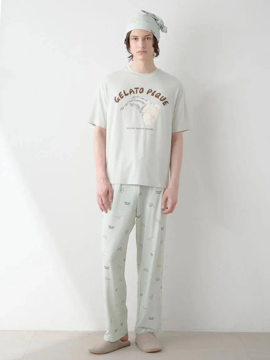 Mens Sleeping Cat Rayon All-over Print Pants gallery 2