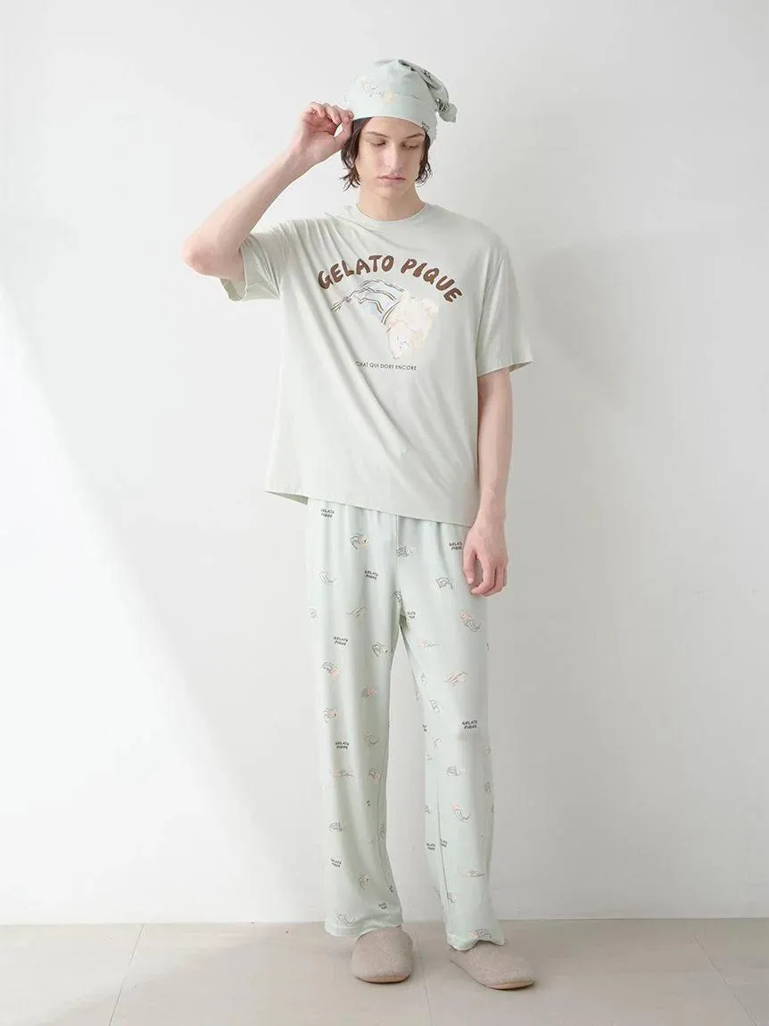 Mens Sleeping Cat Rayon All-over Print Pants gallery 8