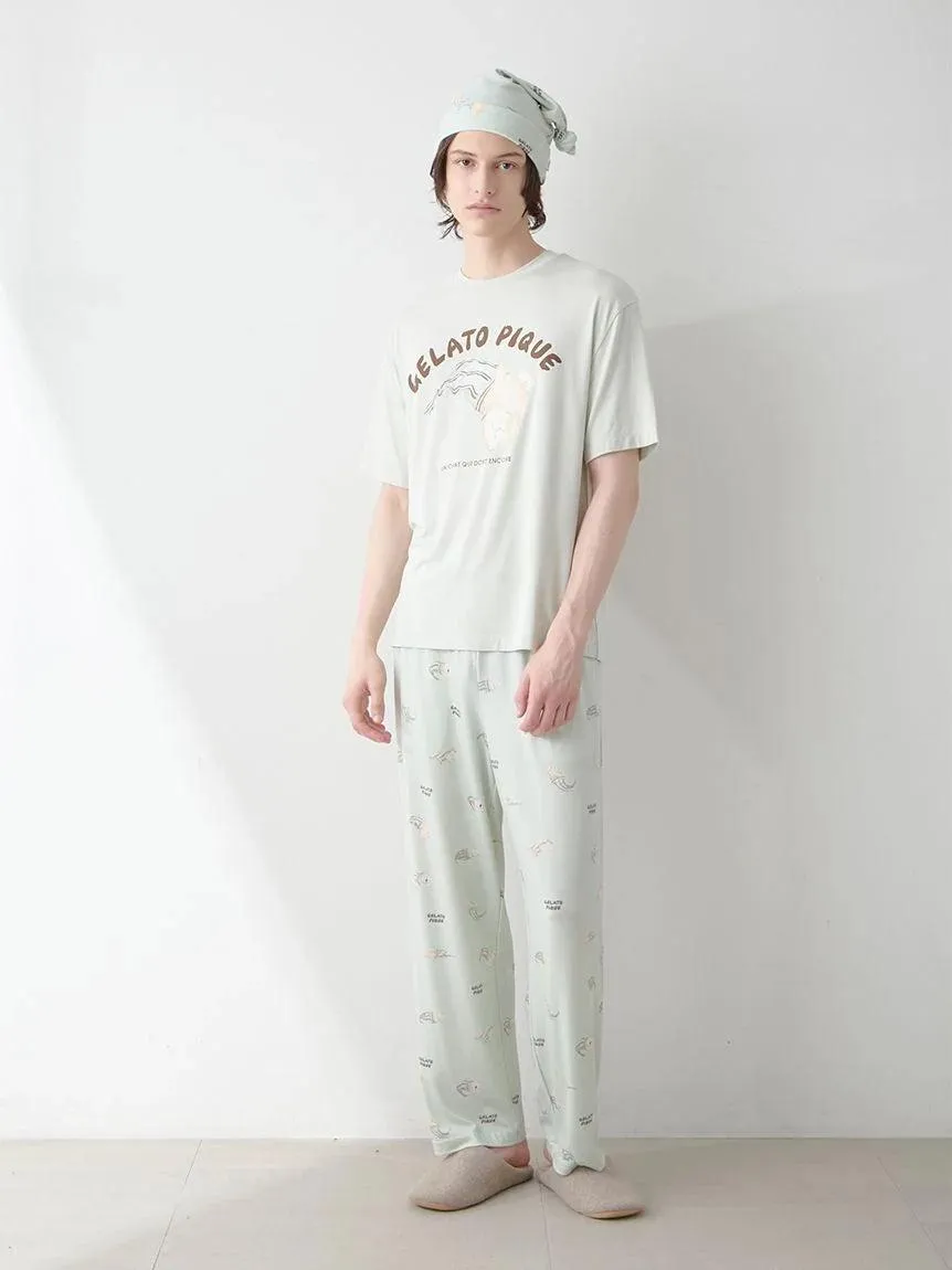 Mens Sleeping Cat Rayon All-over Print Pants gallery 4