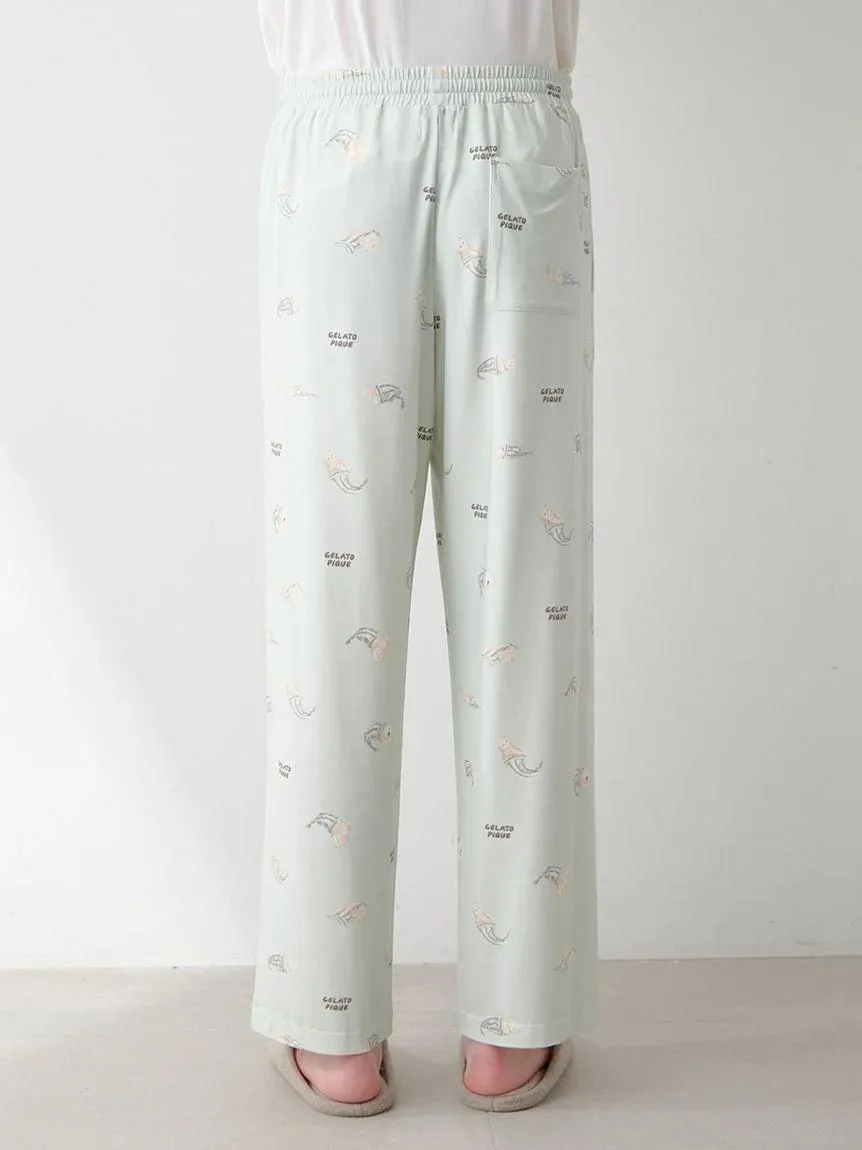 Mens Sleeping Cat Rayon All-over Print Pants gallery 7