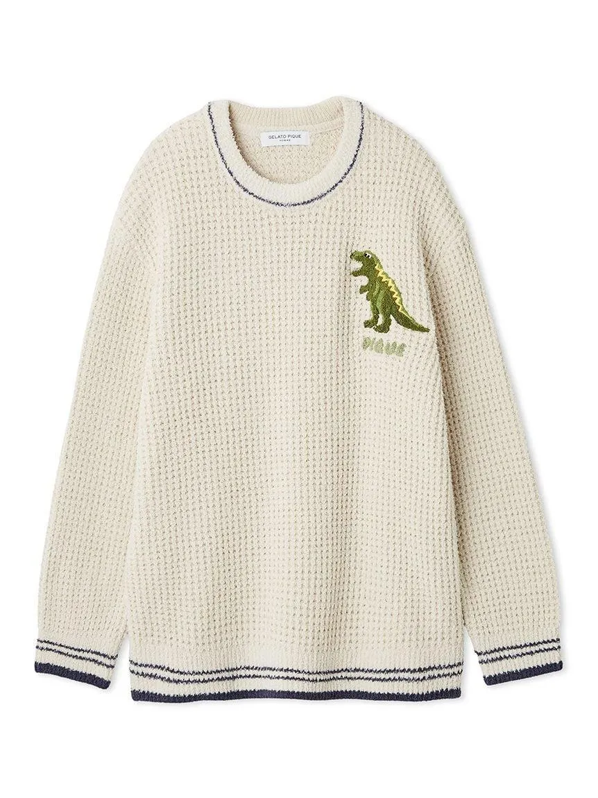 Mens Waffle Dinosaur Pullover