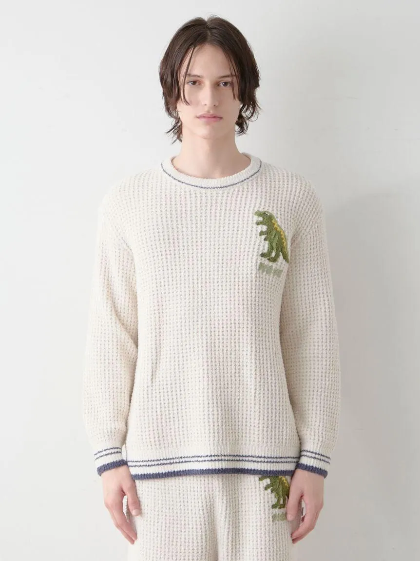 Mens Waffle Dinosaur Pullover gallery 3