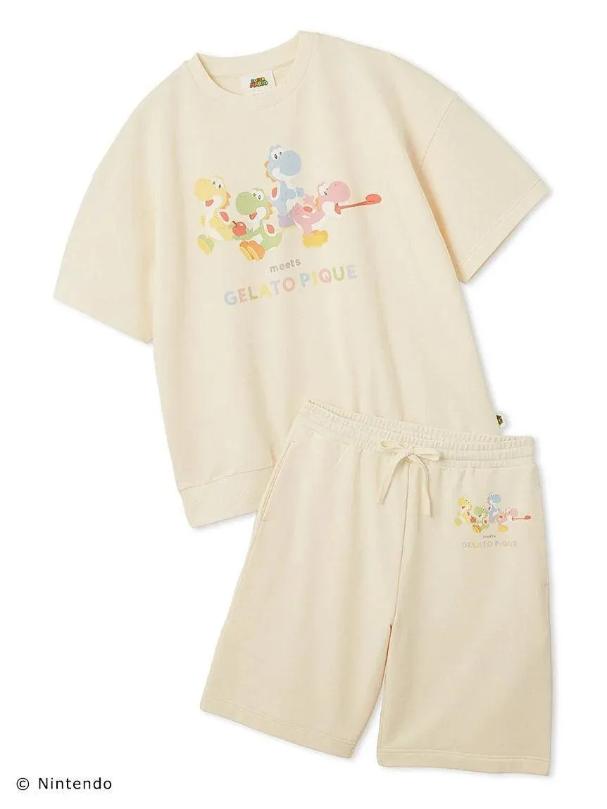 [SUPER MARIO] [MENS] Toad & Yoshi Fleece Pullover & Shorts Set