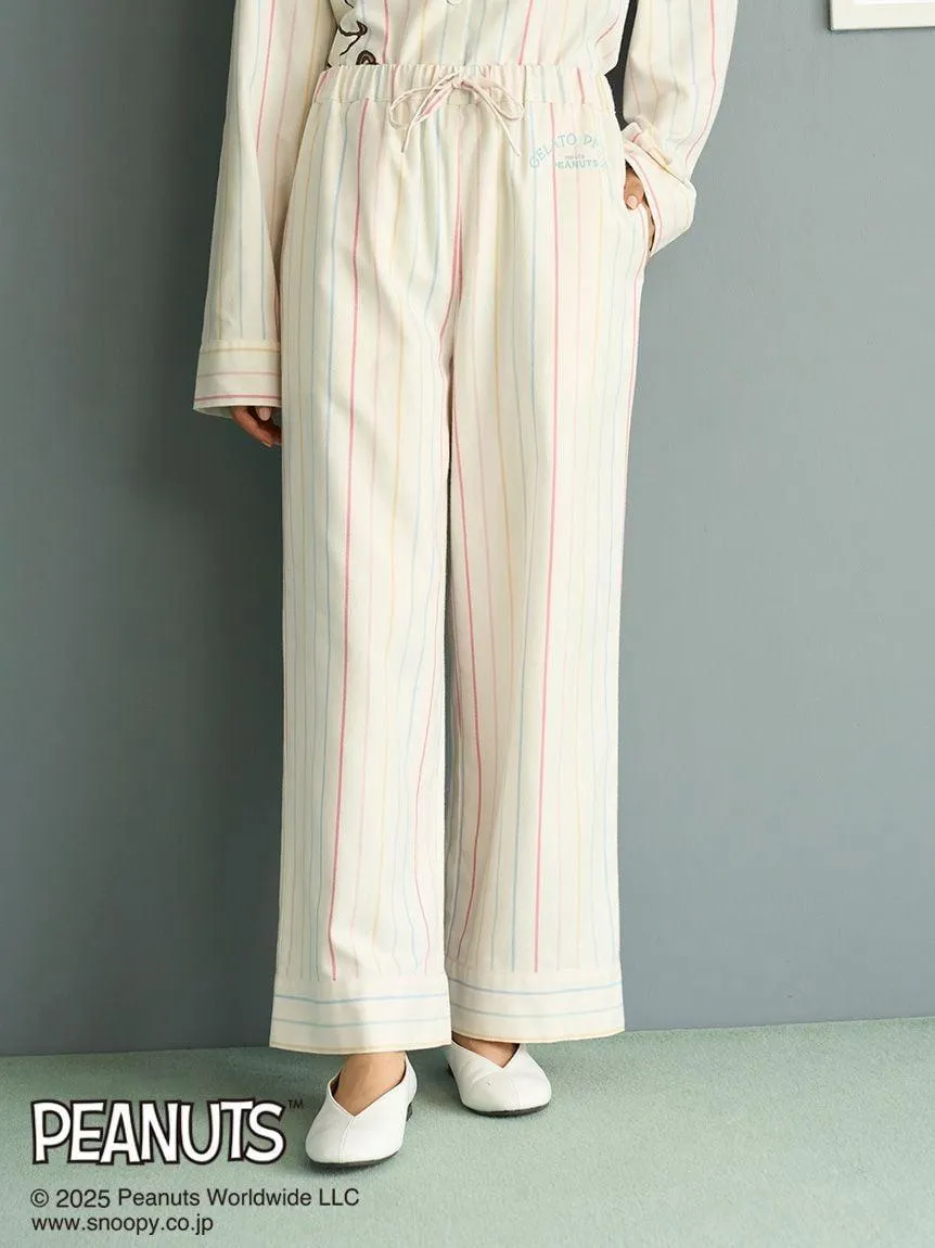 [PEANUTS] Original Art Rainbow Stripe Flannel Pants gallery 2