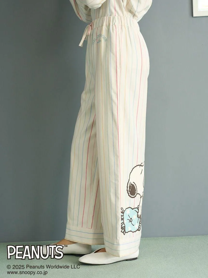 [PEANUTS] Original Art Rainbow Stripe Flannel Pants gallery 1
