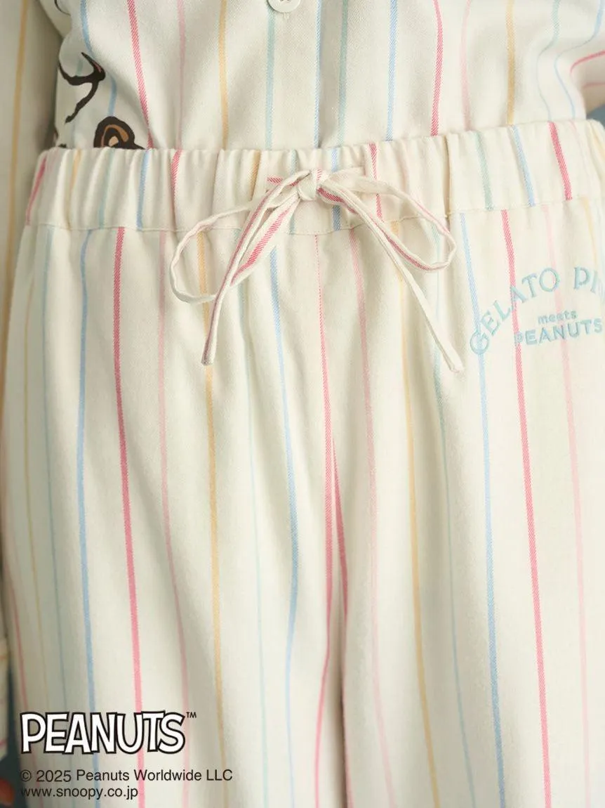 [PEANUTS] Original Art Rainbow Stripe Flannel Pants gallery 6