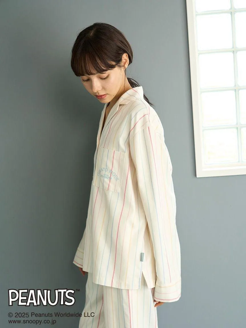 [PEANUTS] Original Art Rainbow Stripe Flannel Shirt gallery 7