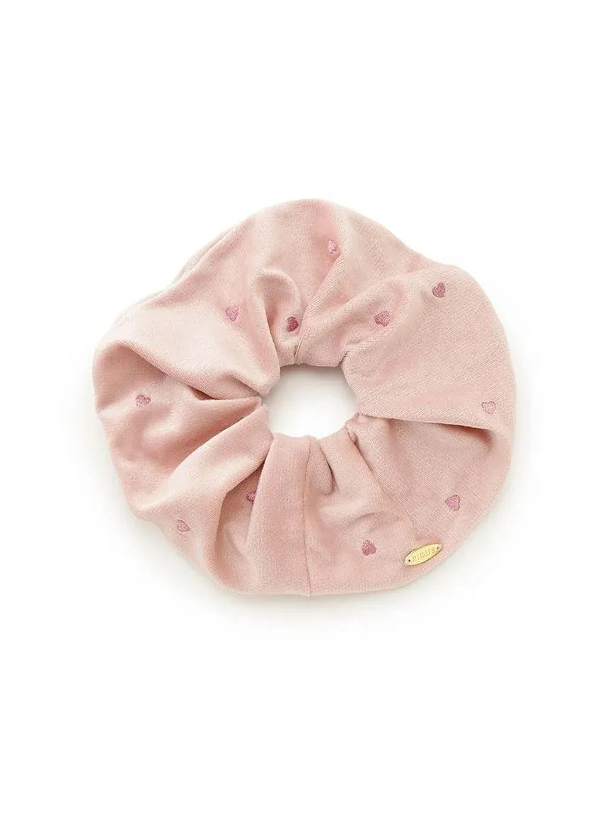 Pink Hearts Velour Hair Scrunchie gallery 1