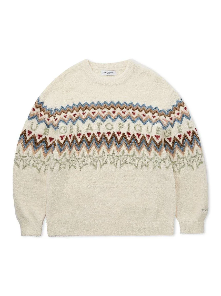 MENS Powder Fair Isle Jacquard Pullover Sweater