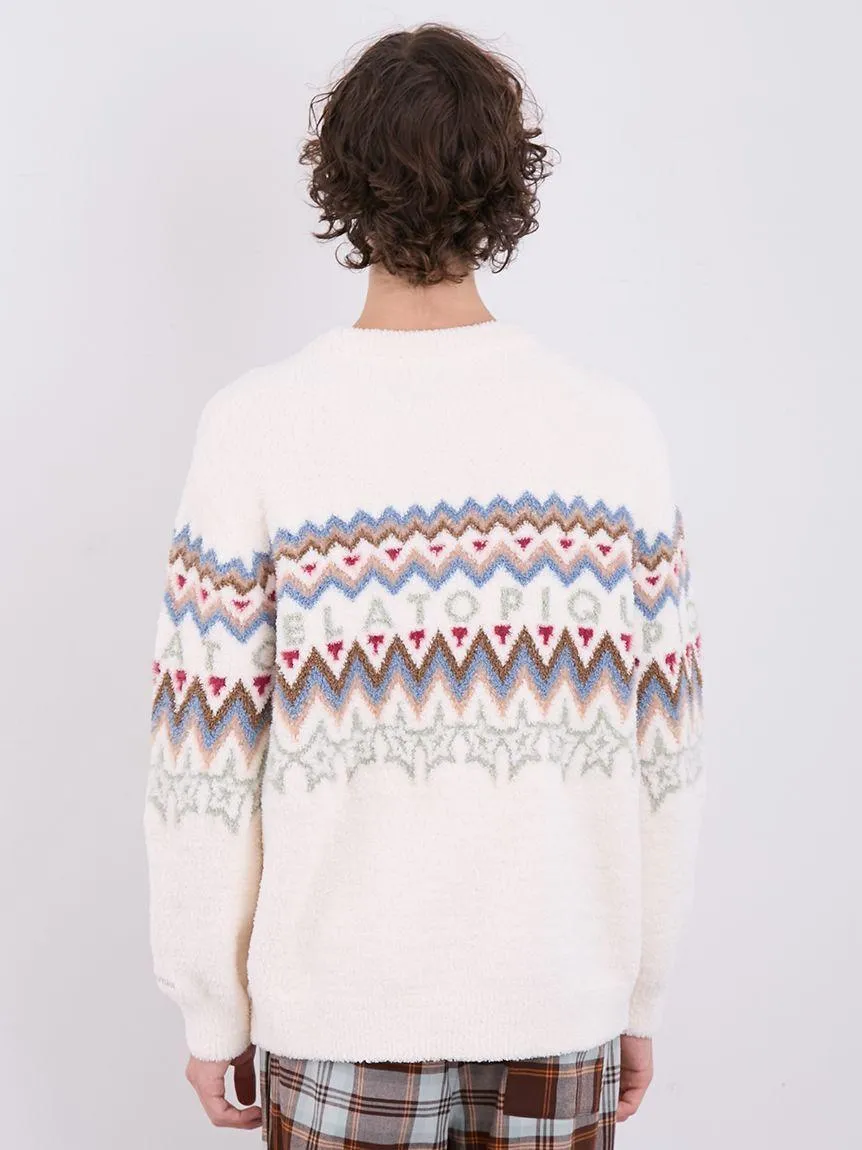 MENS Powder Fair Isle Jacquard Pullover Sweater gallery 1