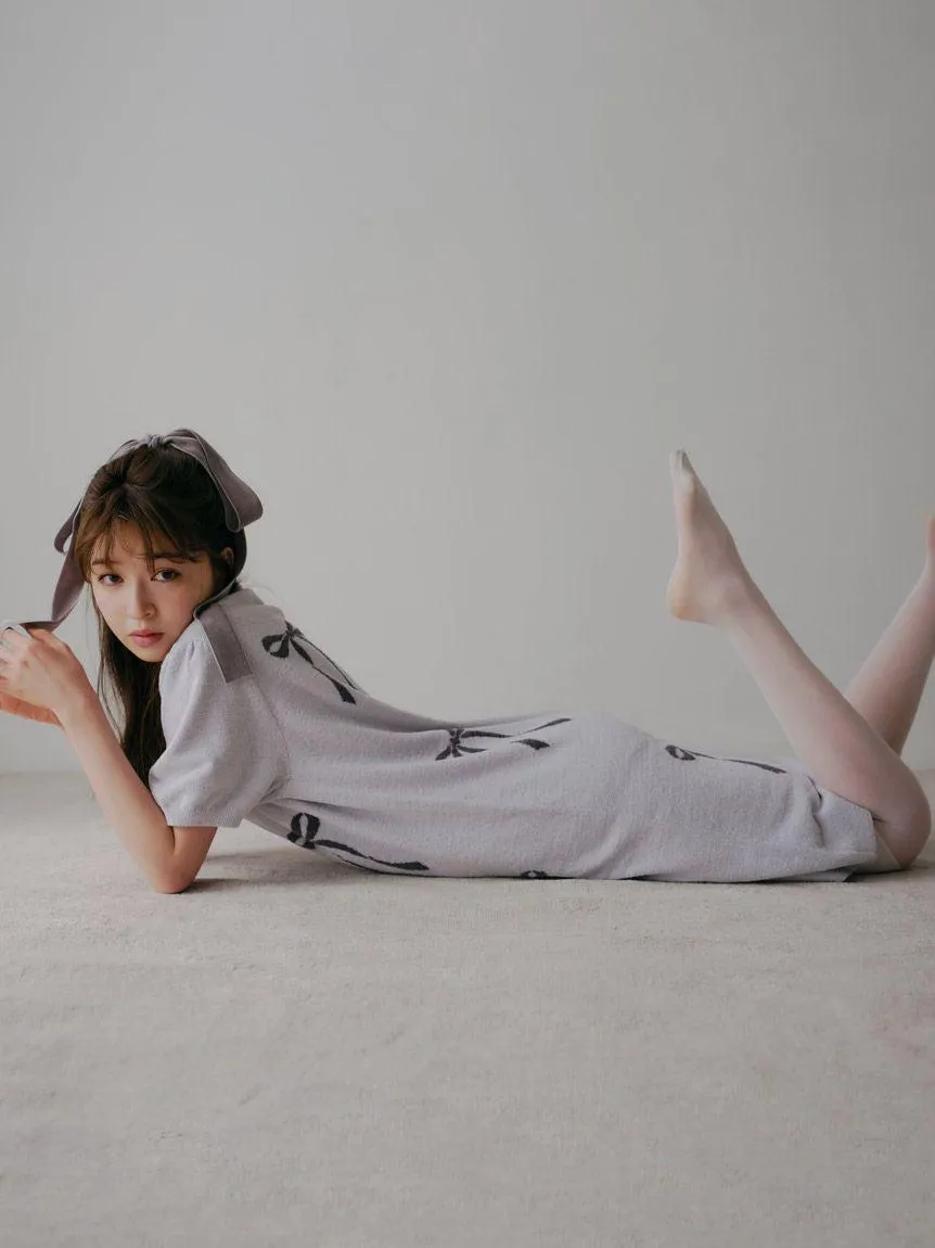 Ribbon Jacquard Lounge Dress gallery 5