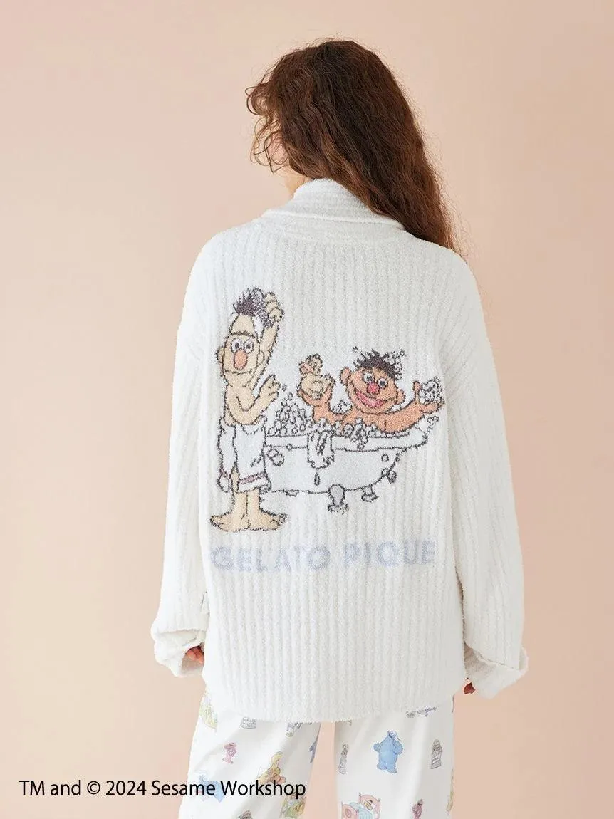 【SESAME STREET】【UNISEX】 Powder Motif Jacquard Shawl Cardigan gallery 2