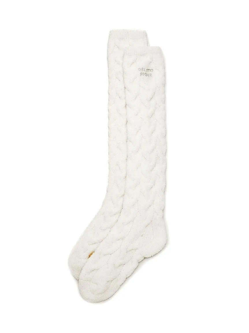 [Sleep] Cable Knit Long Socks gallery 1