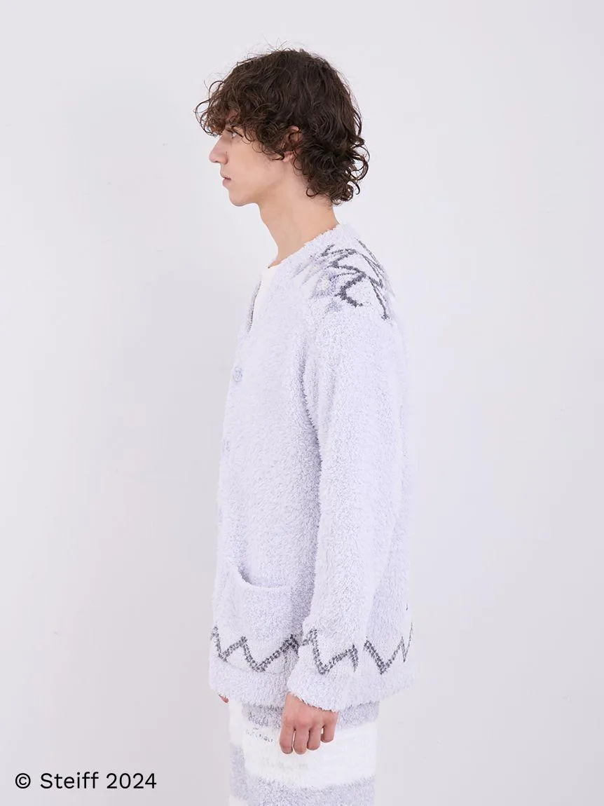 [Steiff] Mens Fair Isle Pattern Fuzzy Cardigan gallery 1