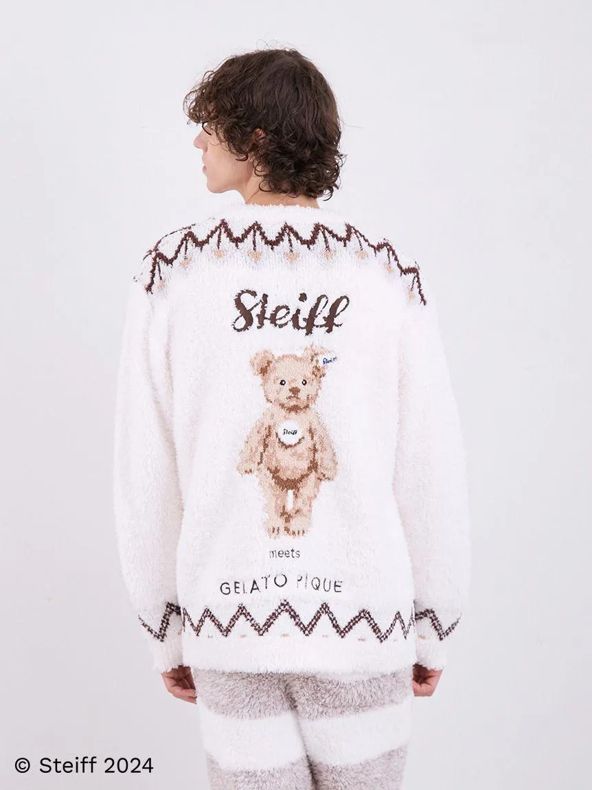 [Steiff] Mens Fair Isle Pattern Fuzzy Cardigan gallery 5