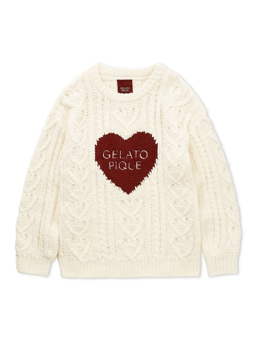 Heart Aran Pullover Sweater
