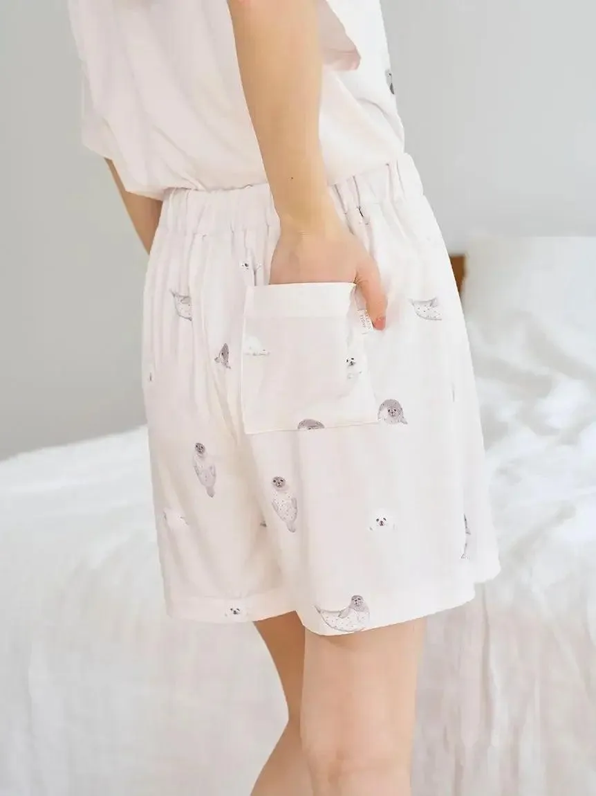 Women's Seal Print Lounge Shorts gallery 5