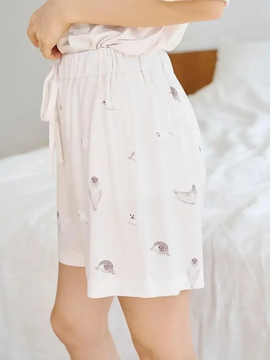 Women's Seal Print Lounge Shorts gallery 9