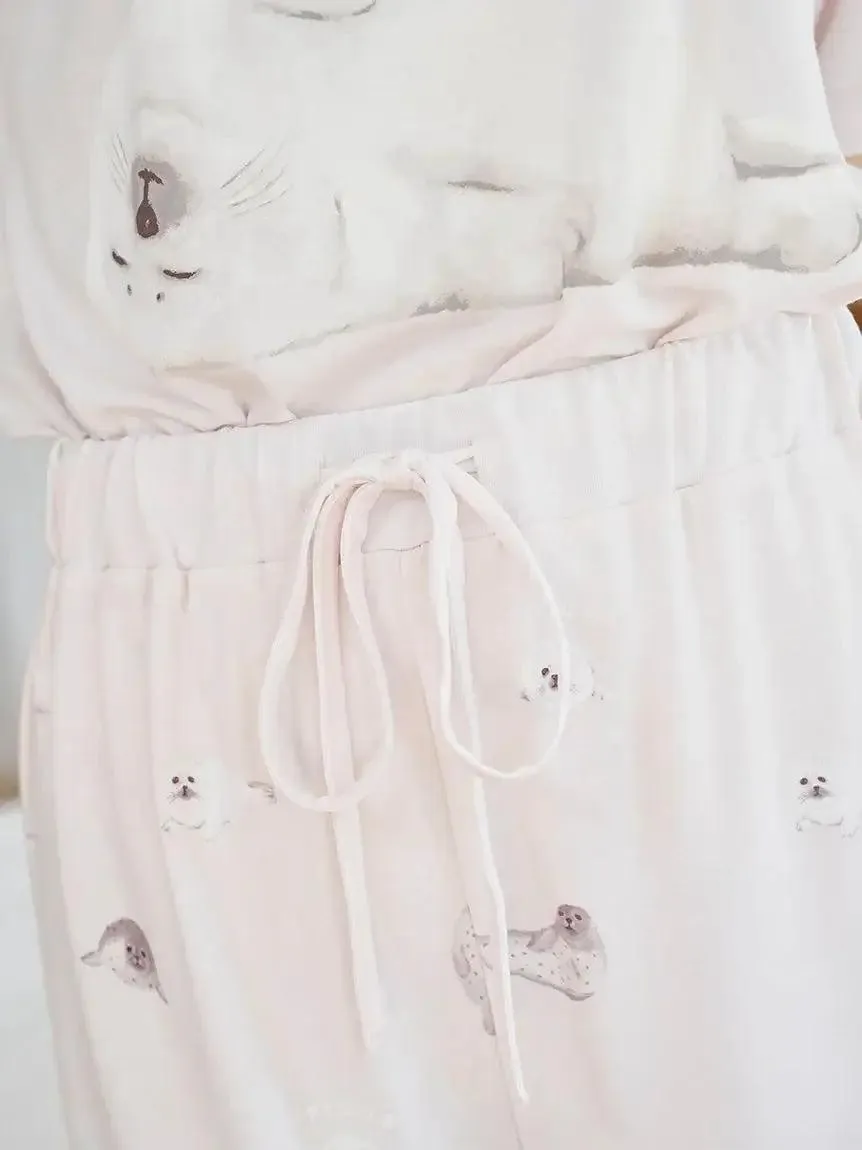 Women's Seal Print Lounge Shorts gallery 3